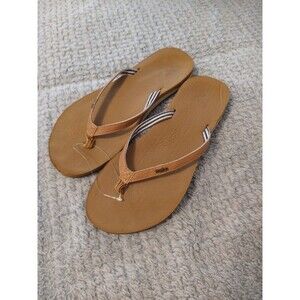 Kailu tan slip on flip flops sandals Boho